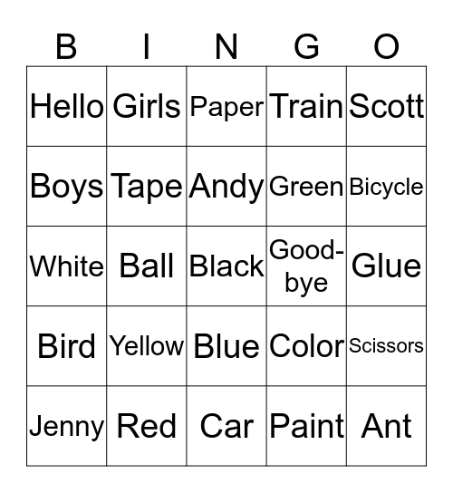 Let's Go Bingo Card