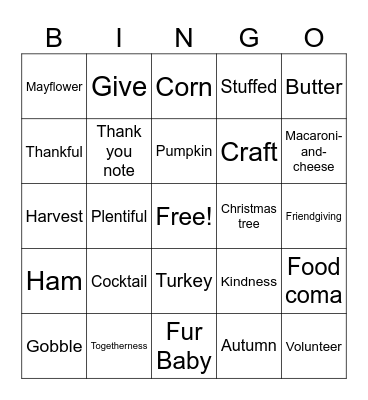 Pie Bingo Card