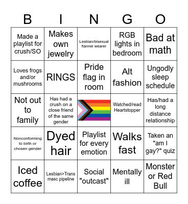 LGBTQ+ Bingo Card