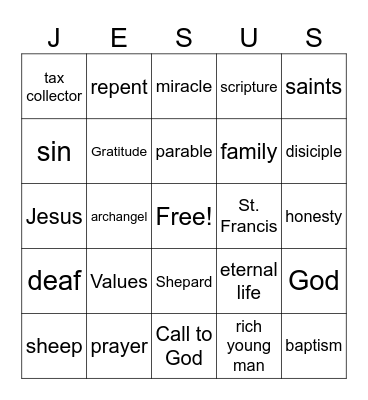CCD 2nd Set Bingo Card