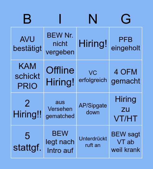 SpaceCem Bingo ❤ Bingo Card