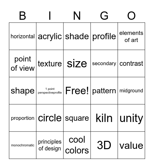 Lingo Bingo Card