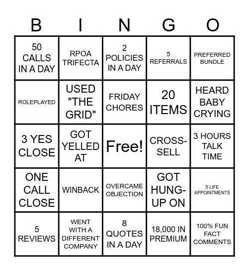 NOVEBER OFFICE BINGO Card