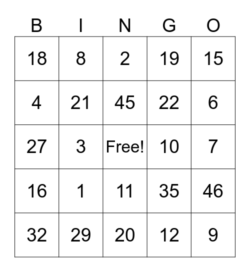 Thanksgiving Bingo! Bingo Card