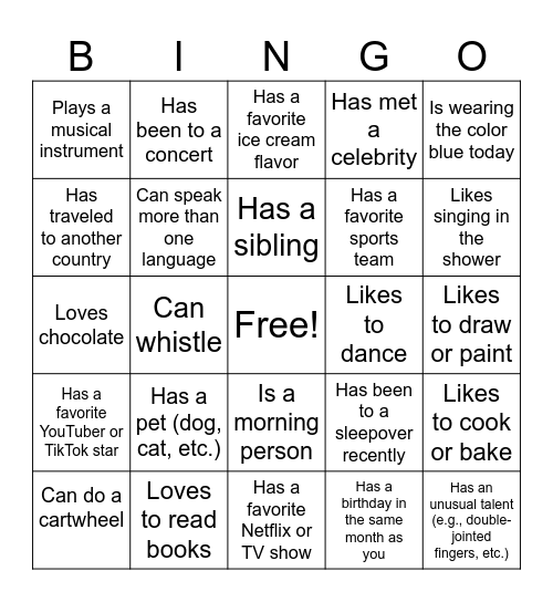 GTA Bingo Card