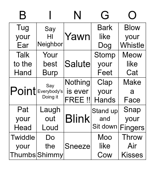 C R A Z Y   BINGO Card