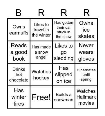 Winter Bingo Card