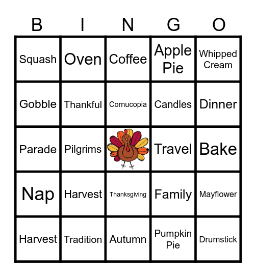 Thanksgiving Bingo Card