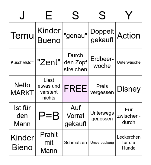 Jessy v3 Bingo Card