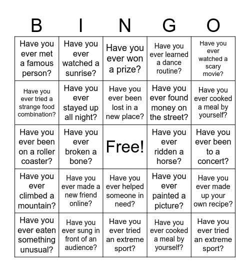 Present Perfect + Bingo Card