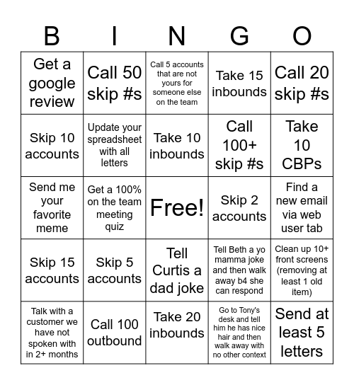 Bingo Card