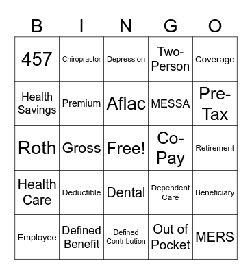 Frankenmuth Employee Benefits Bingo Card