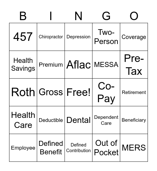 Frankenmuth Employee Benefits Bingo Card