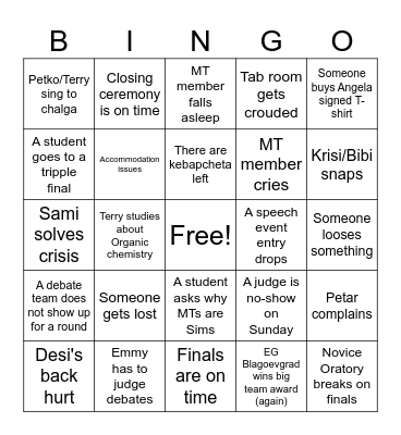 MT Bingo Card