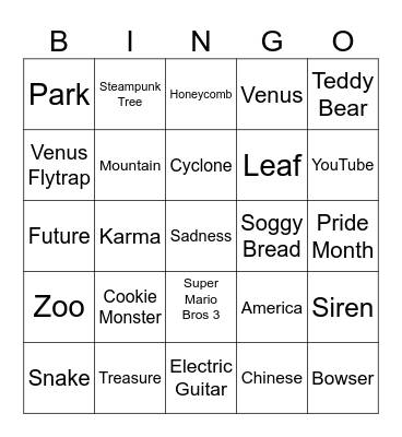 Infinite Craft Bingo Card