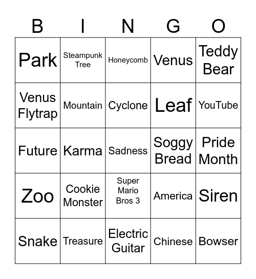 Infinite Craft Bingo Card