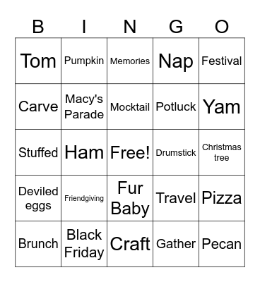 Pie Bingo Card