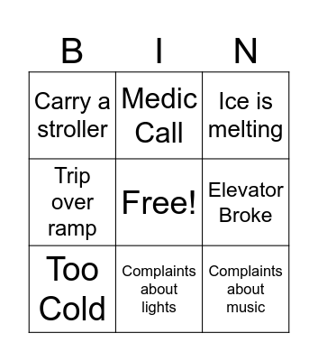 CRAFT FAIR BINGO Card
