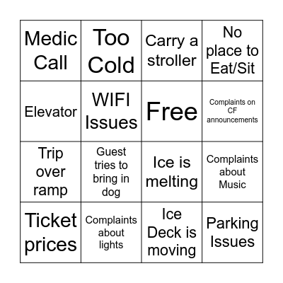 Craft Fair Bingo Card