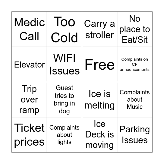 Craft Fair Bingo Card