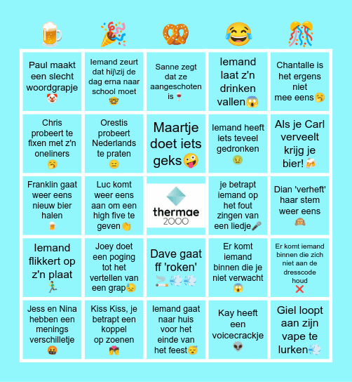 Thermae bingo! Bingo Card