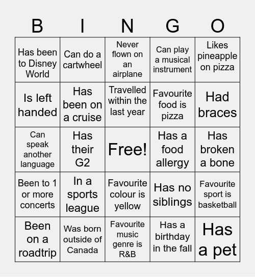 Find Someone Who... Bingo Card