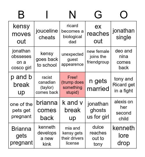 2025 bogus family bing0 Bingo Card