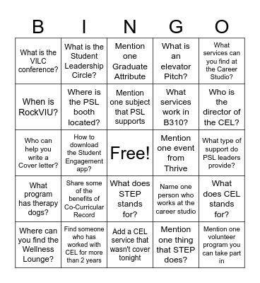 CEL Mixer 2024 Bingo Card
