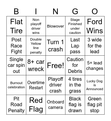 Championship 4 Bingo Card