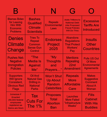 Next 4 Years!🇺🇸🇺🇸🇺🇸 Bingo Card