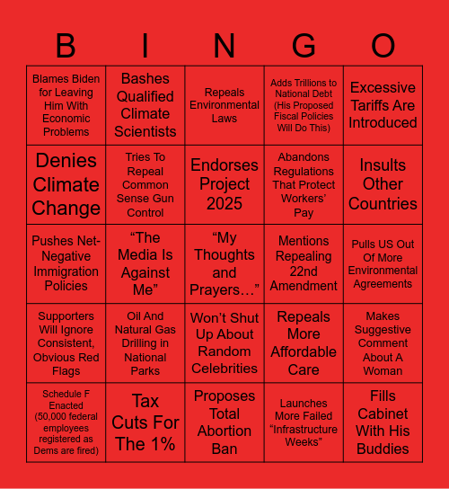 Next 4 Years!🇺🇸🇺🇸🇺🇸 Bingo Card