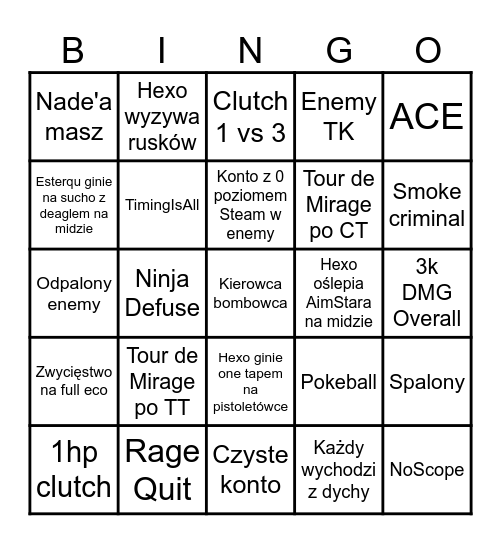 PADAKA GAMING Bingo Card