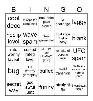 recent tab Bingo Card