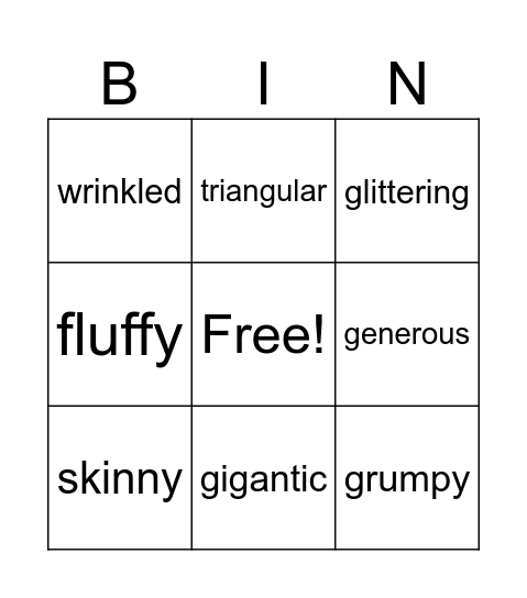 Monster Bingo Card