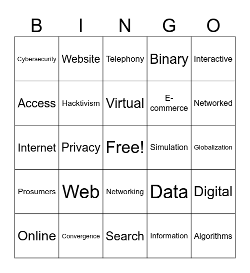 GROUP 8 Bingo Card