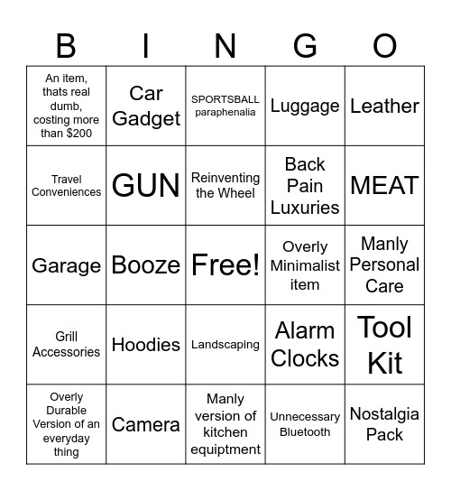 Men's Bougie Bingo Card 2024 Bingo Card