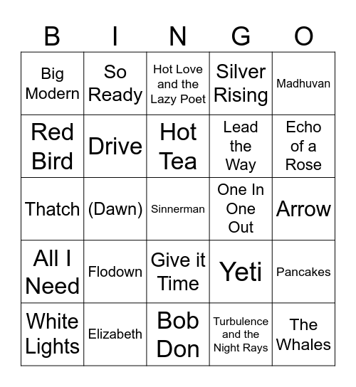 GOOSE Bingo Card