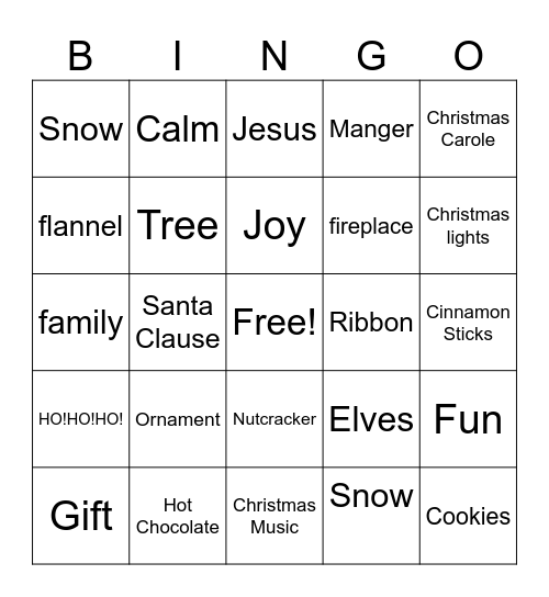 Christmas Bingo Card