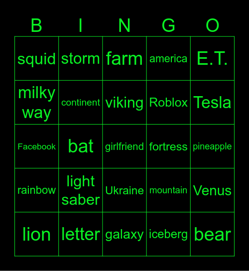 infinite craft Bingo Card