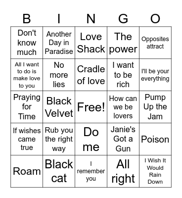 Class of 1990 Bingo Card