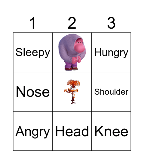 Emotions in my Body Bingo Card