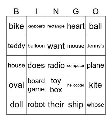 PU1 UNIT 5 Bingo Card