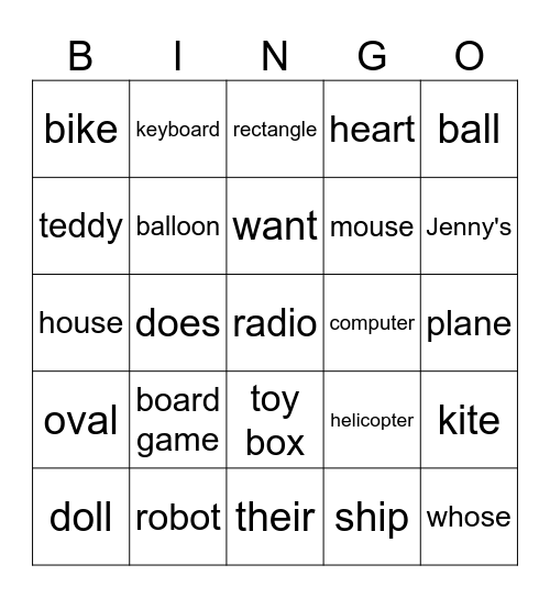 PU1 UNIT 5 Bingo Card