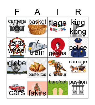 World's Fair Bingo Card
