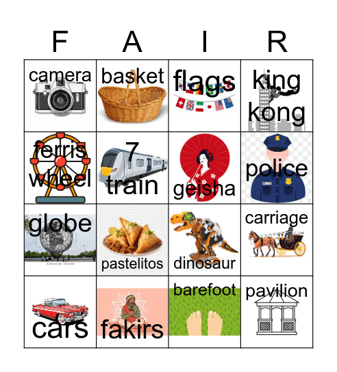 World's Fair Bingo Card
