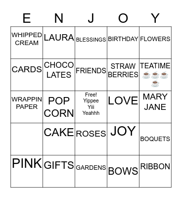 BIRTHDAY TIME Bingo Card