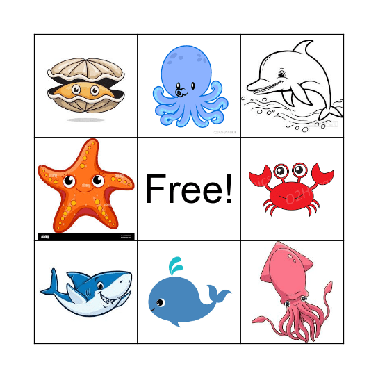海の生き物 Bingo Card