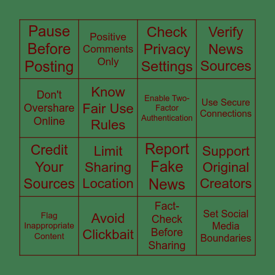 MIL Bingo Card