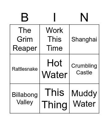 Las Vegas Bingo Card
