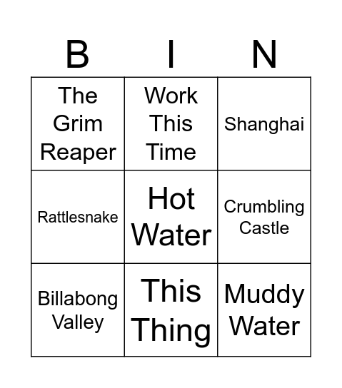 Las Vegas Bingo Card